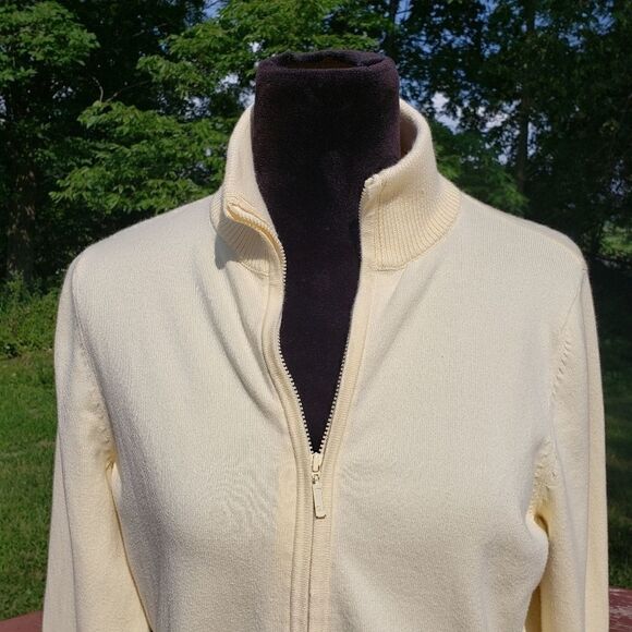 Eddie Bauer Yellow Zip-Up Sweater Jacket | Women's Medium - Picture 5 of 16